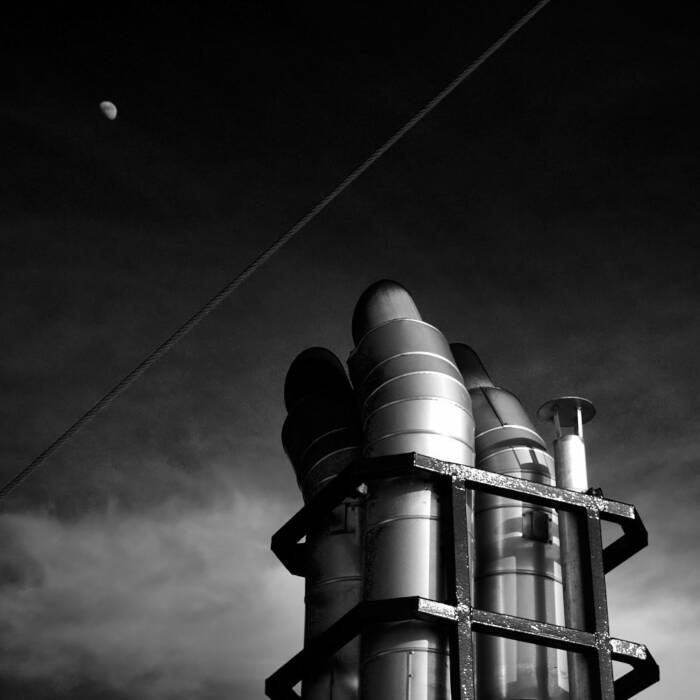 Halbmond über Schornstein